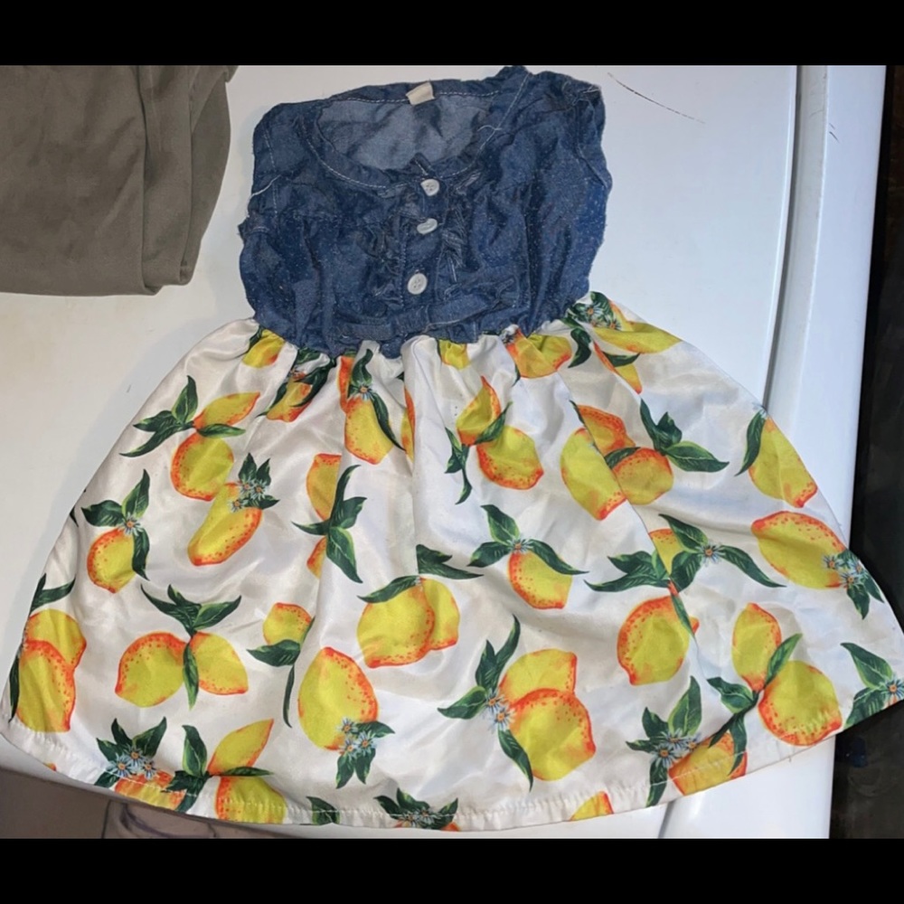 9 months// lemon denim dress